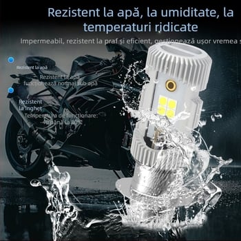 Far motocicletă LED cu lentilă, 11W, 12-80V, 1320lm, Carcasă din aluminiu