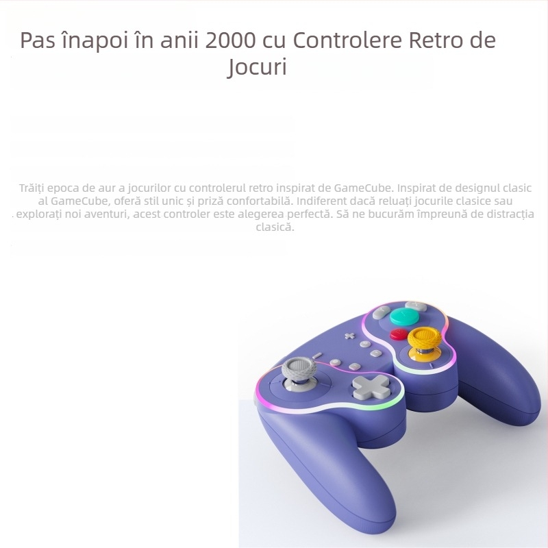 Controller de joc cu bază de încărcare wireless și butoane mecanice, Bluetooth, pentru Switch, PC, Android și tabletă, cu vibrație