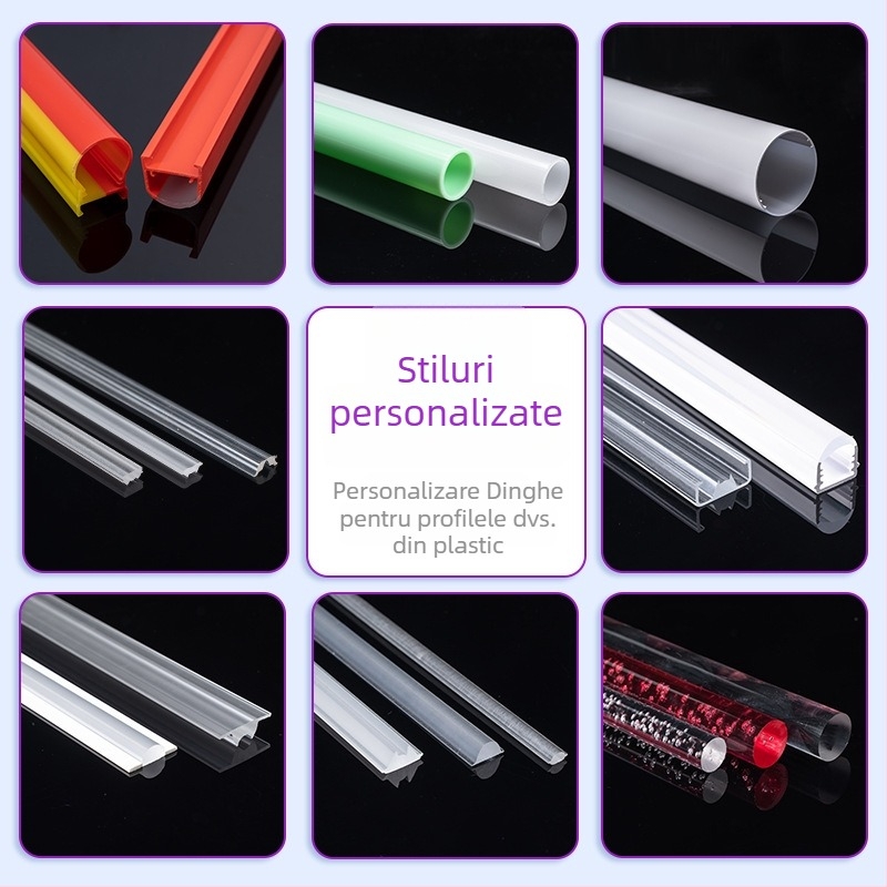 Dinghe: Ghid LED de lumină personalizat — bandă de ghidare și coloană de ghidaj, PMMA, transmisie 85-90%, unghi de fascicul 40°, model DHT-Y-00323