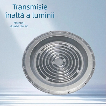 Lentilă pentru lampă industrială/minieră, design inel UFO, fascicul 60-90°, transmisie 92%, model UFO-a-100w-150w-200w, material principal PCS