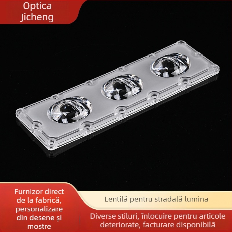 Modul de lentile pentru iluminat stradal solar cu lentilă optic PC, lentilă LED 5050, unghi fascicul 85×155°, transmisie 90–93%, model JC-ML236-70-3H1