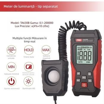 TASI luxmetru split, fotometru de înaltă precizie, alimentare cu baterii
