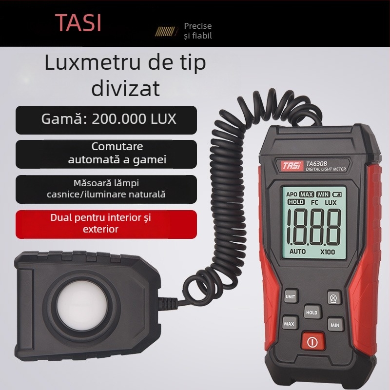 TASI luxmetru split, fotometru de înaltă precizie, alimentare cu baterii