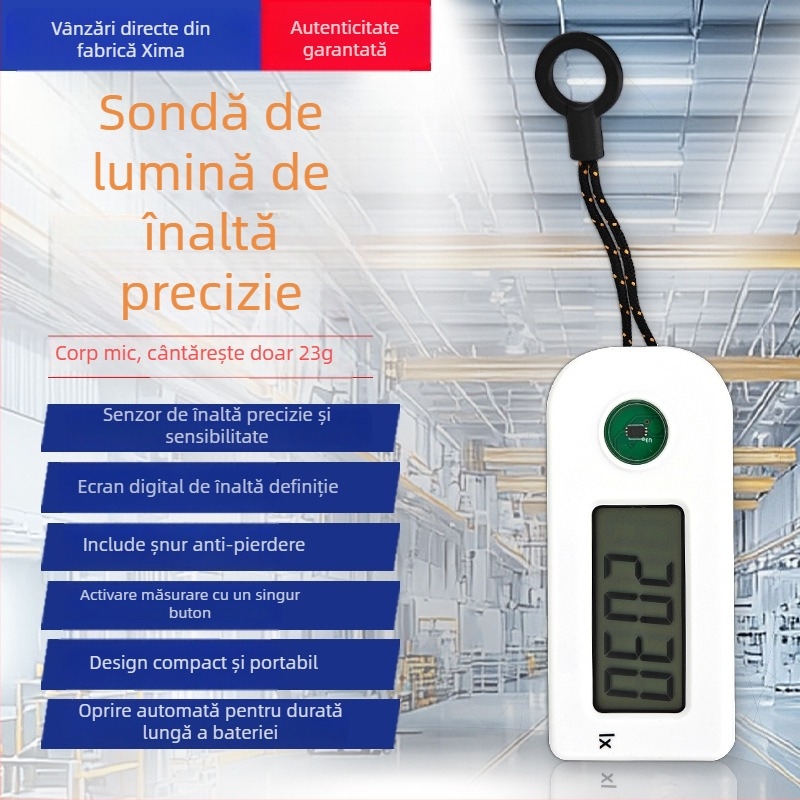 AS803A Măsurător de iluminare de înaltă precizie – luxmetru, măsurare flux luminos și intensitate a luminii, pentru uz casnic