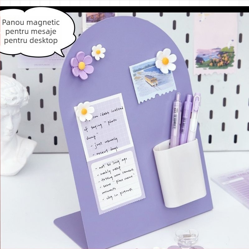 Tablă de notițe arc magnetic pentru birou – fier, stil simplu și modern, altă confecție; cadou de absolvire pentru colegi, prieteni sau colegi de clasă.