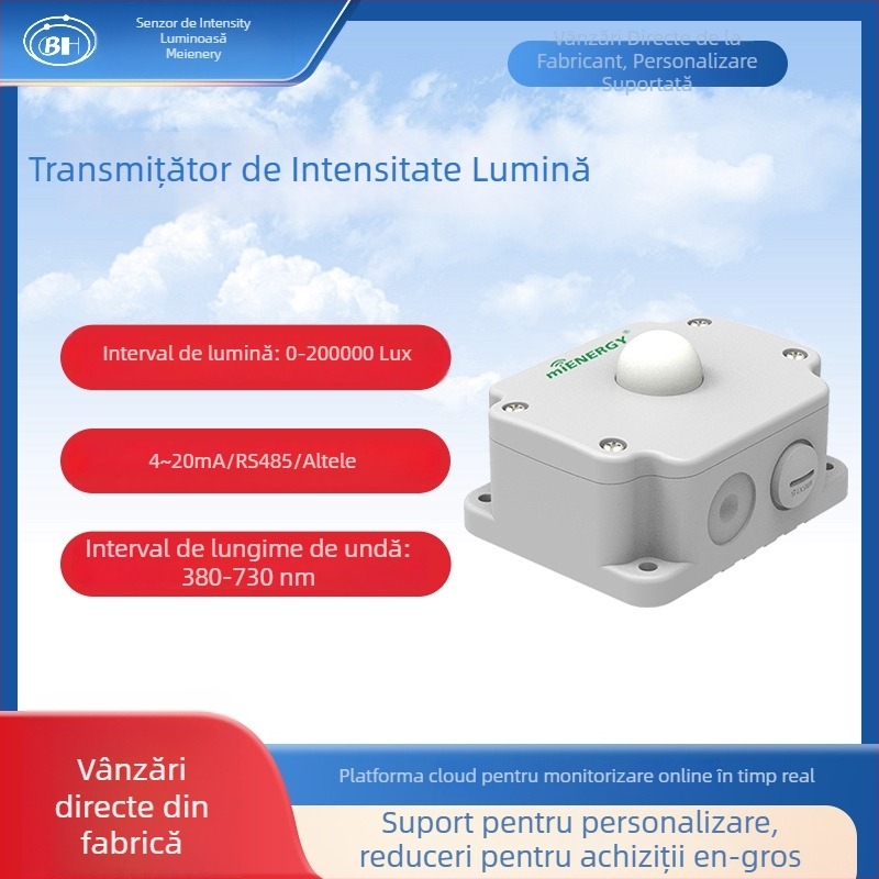 BAOHONG MI-ZD Senzor de lumină pentru agricultură inteligentă – măsurare a iluminanței, interfață RS485, alimentare DC24V, precizie ±5%