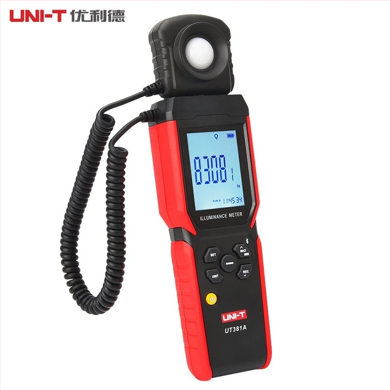 UT381A Luxmetru digital, mână, marca Uni-T, alimentare 3× AAA, precizie înaltă
