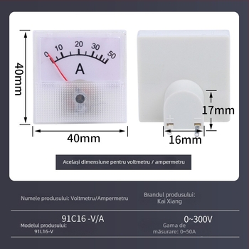Instrument de măsurare a tensiunii și curentului, rezistent la temperaturi înalte, cu ampermetru indicator, modele 91L16/91C16