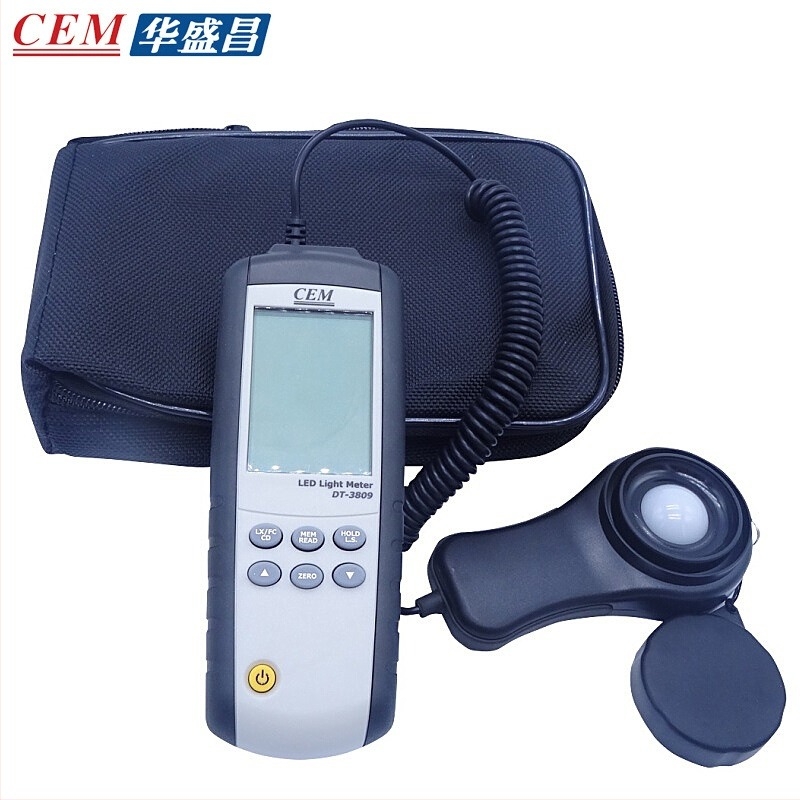 DT-3809 luxmetru cu tester LED de intensitate a luminii — Măsurători Lux/Fc/CD, Huashengchang