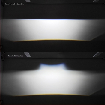 Faro LED matrice pentru autoturisme și motociclete, integrare distanță-aproape, IP67, 55W, 12V, 5000 lm, lentilă bifocală