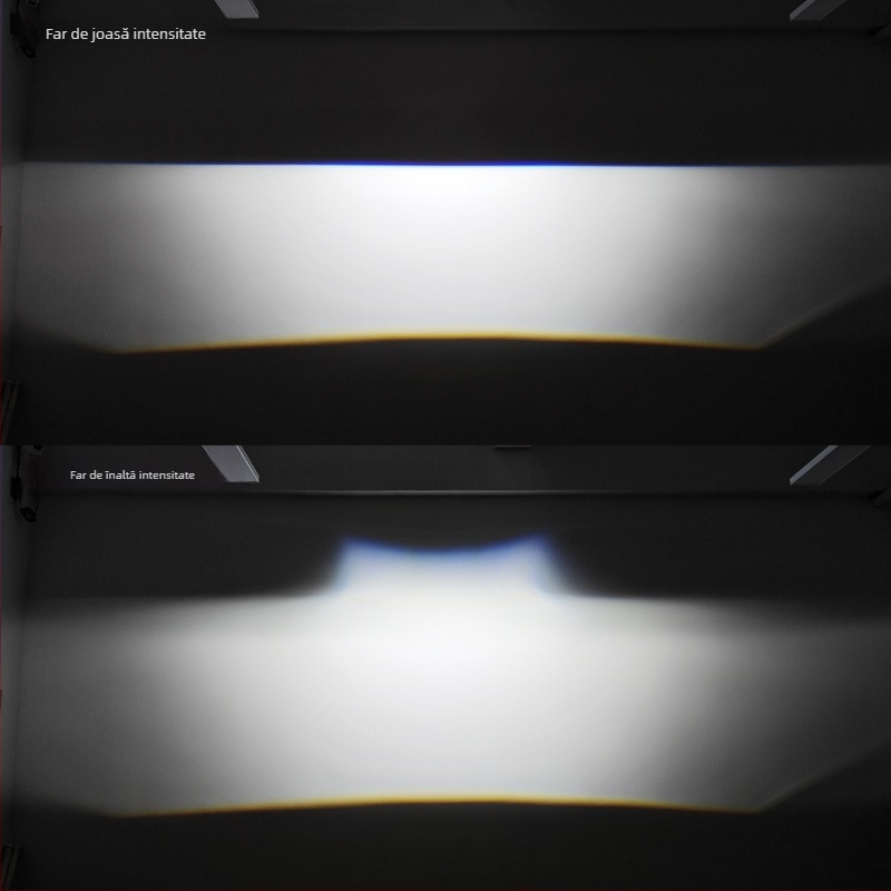 Faro LED matrice pentru autoturisme și motociclete, integrare distanță-aproape, IP67, 55W, 12V, 5000 lm, lentilă bifocală