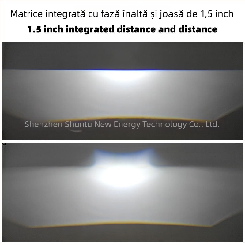 Faro LED matrice pentru autoturisme și motociclete, integrare distanță-aproape, IP67, 55W, 12V, 5000 lm, lentilă bifocală