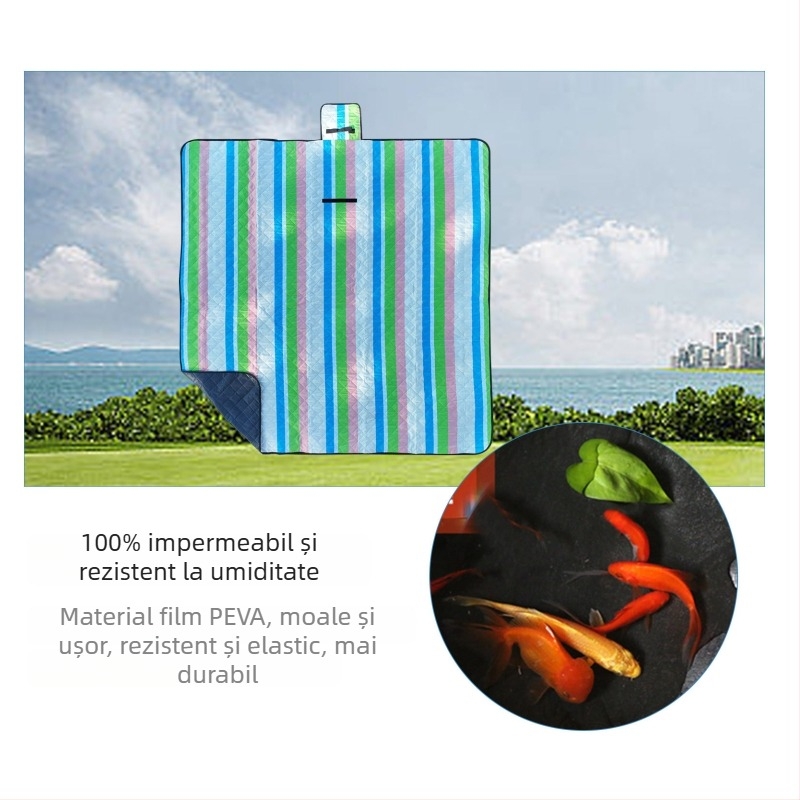 Covoraș de camping exterior, impermeabil și rezistent la umezeală, 100% poliester, model CSB, pentru 4–6 persoane.