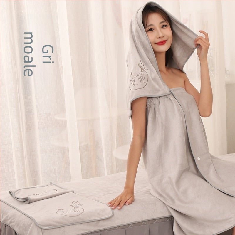 Set de cinci piese pentru salon de înfrumusețare: prosop facial, prosop pentru pernă, șal pentru cap, prosop de pat și prosop de baie. Material: fibră ultra-fină; Greutate: 420 g; Brand: Muyang; Fire: fir rupt vopsit; Tipărire logo disponibil.