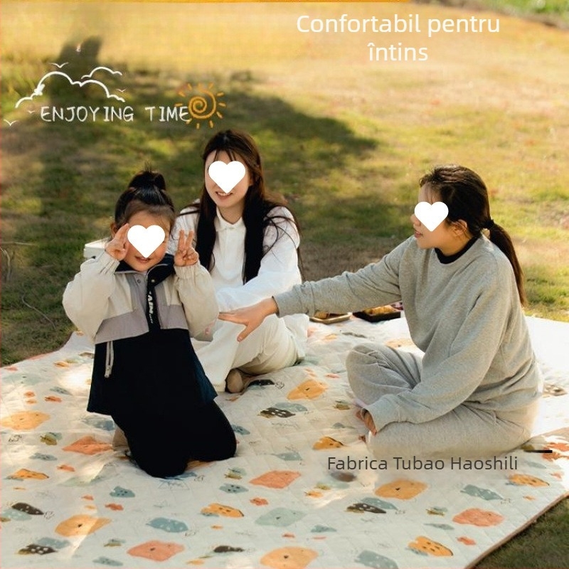 Covoraș de picnic cu suprafață din flanelă, impermeabil pentru camping, ușor de transportat pentru grup