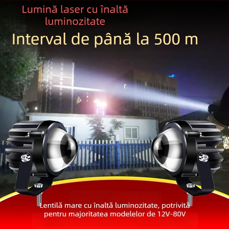 Proiector LED pentru mașină, fascicul de înaltă intensitate, lentilă ultra-luminosa, sursă LED 1W, 12–24V, universal pentru camioane
