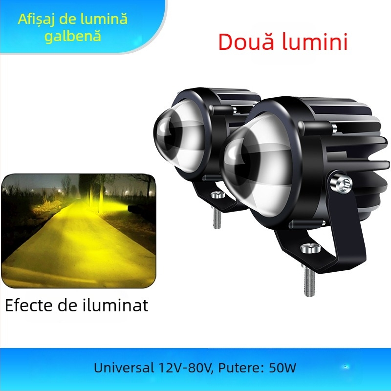 Proiector LED pentru mașină, fascicul de înaltă intensitate, lentilă ultra-luminosa, sursă LED 1W, 12–24V, universal pentru camioane
