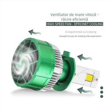 Bec LED pentru farul de cap al mașinii, 250W, 12-24V, IP67, 10000 lm, compatibil cu H1/H4/H7/H11/9005/9006/9012