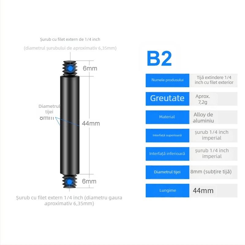 Tijă de centrare din aliaj de aluminiu, universală, extinsă, model S-YC01, Jin nian shi'an