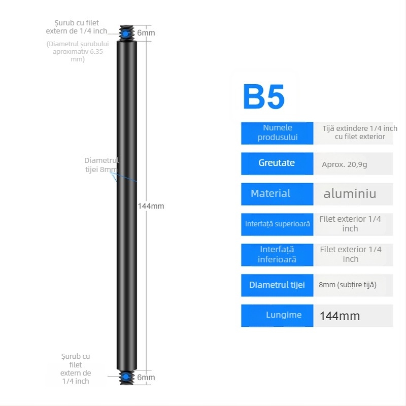 Tijă de centrare din aliaj de aluminiu, universală, extinsă, model S-YC01, Jin nian shi'an