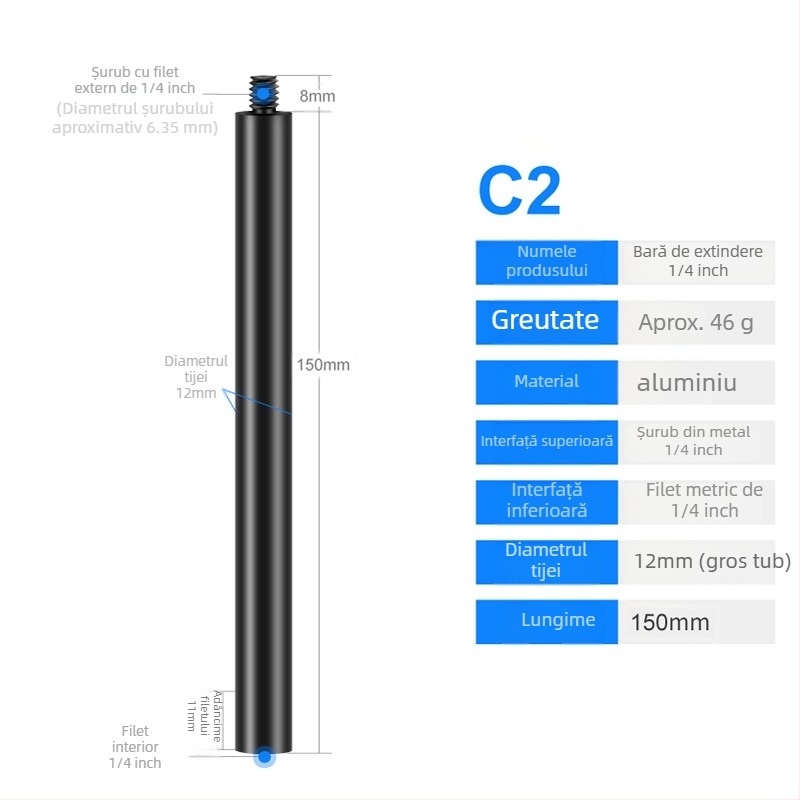 Tijă de centrare din aliaj de aluminiu, universală, extinsă, model S-YC01, Jin nian shi'an