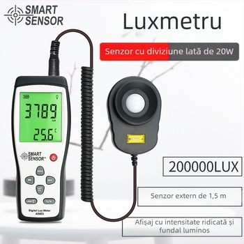 Xima AS823 Iluminometru Portabil — Luxmetru Digital de Înaltă Precizie, Alimentat cu Baterie 9V