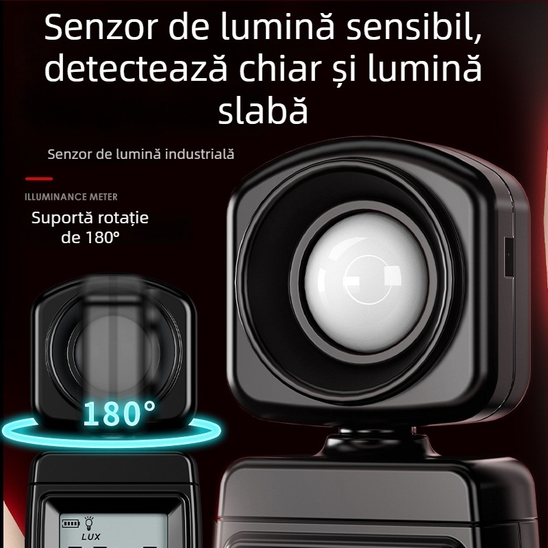 Delixi luxmetru digital portabil cu rază automată, afișaj digital, alimentare cu baterii