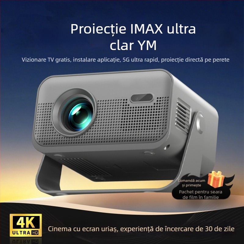 Proiector pentru casă cu focalizare automată, proiecție frontală (720p, 150 ANSI, 110-220V)