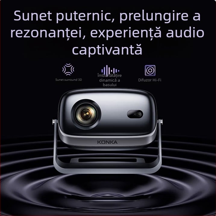 Proiector Konka pentru casă: 1080p, 3500 lm, dimensiune proiecție 30–200 inch, 75W, certificat 3C 2022180903029470
