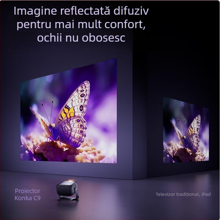 Proiector Konka pentru casă: 1080p, 3500 lm, dimensiune proiecție 30–200 inch, 75W, certificat 3C 2022180903029470