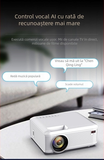 Proiector pentru casă All-in-One, rezoluție 1080p, putere 40W, luminozitate 99.000 lm, proiecție de până la 200 inch