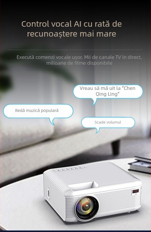 Proiector pentru casă All-in-One, rezoluție 1080p, putere 40W, luminozitate 99.000 lm, proiecție de până la 200 inch