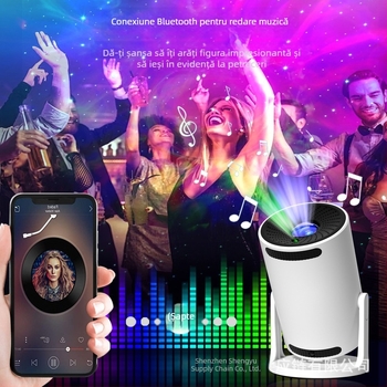 Proiector în formă de butoi cu cer înstelat — alimentare USB, lumină de noapte Bluetooth, lampă ambientală pentru masă