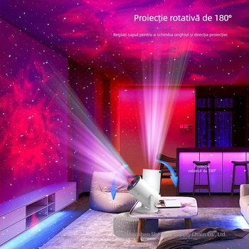 Proiector în formă de butoi cu cer înstelat — alimentare USB, lumină de noapte Bluetooth, lampă ambientală pentru masă