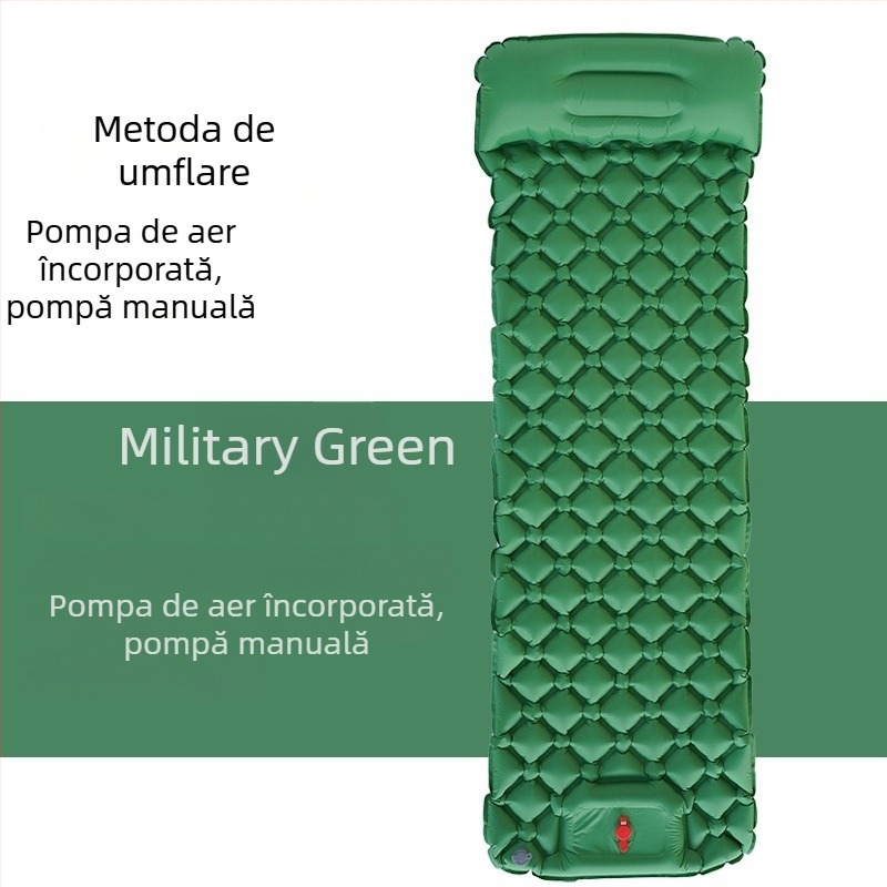 Saltea gonflabilă de camping, pliabilă, impermeabilă, design tip cuib ou, pentru o persoană