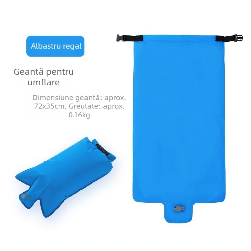 Saltea gonflabilă de camping, pliabilă, impermeabilă, design tip cuib ou, pentru o persoană