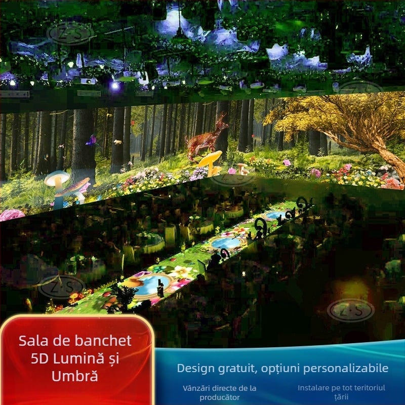 Proiector tip inginerie de scală standard cu proiecție holografică imersivă și proiecție 3D interactivă fără ochelari pentru hoteluri, nunți, scene și restaurante – rezoluție 1024x768, 3600 lumeni ANSI, 350 W