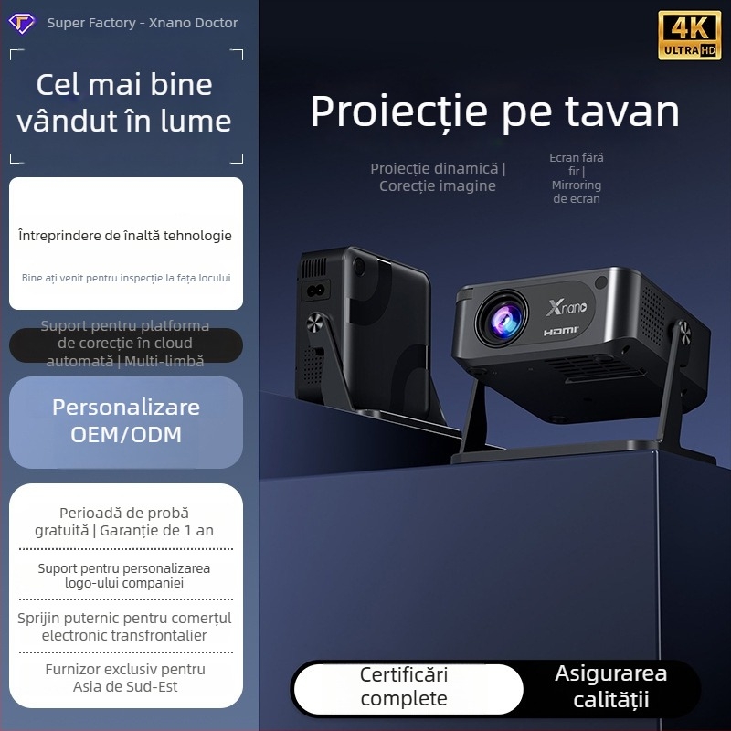 xnano HA109 Proiector Portabil - LCD, 720P rezoluție, 40W, luminozitate 150