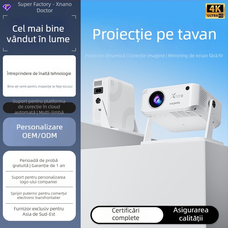 xnano HA109 Proiector Portabil - LCD, 720P rezoluție, 40W, luminozitate 150