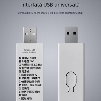 Ecran electric pentru proiecție cu cuplare la proiector, ridicare automată și declanșator USB, fără telecomandă