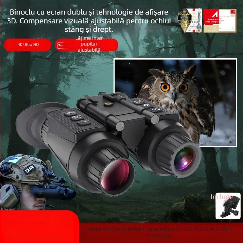 Dispozitiv de viziune de noapte infraroșu montat pe cap, pentru exterior: mărire 21x+, obiectiv de 25 mm, distanță de vizionare până la 300 m, alimentare 3,7 V, NV8300