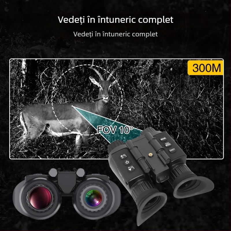 Dispozitiv de viziune de noapte infraroșu montat pe cap, pentru exterior: mărire 21x+, obiectiv de 25 mm, distanță de vizionare până la 300 m, alimentare 3,7 V, NV8300