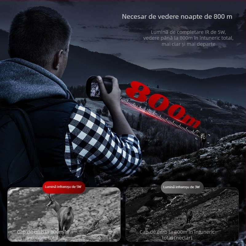Dispozitiv monocular de viziune nocturnă cu infraroșu, pentru exterior, telescop digital HD