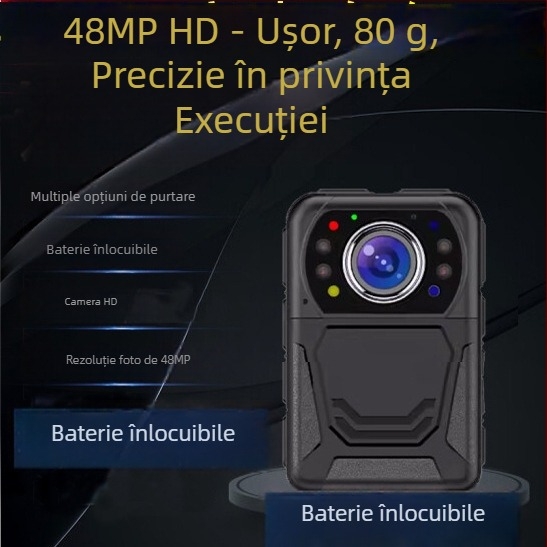 Cameră corporală pentru aplicarea legii A2 — senzor CMOS, ecran LCD 2,0 inch, microfon stereo, viziune nocturnă, stabilizare dublă