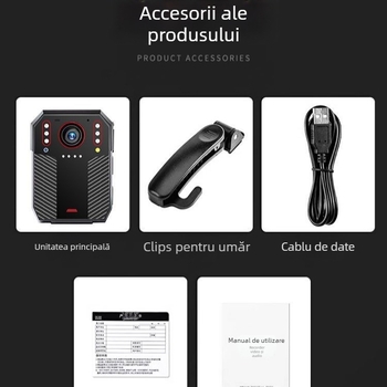 Cameră corporală pentru aplicarea legii cu 4K, rezistență la explozii, autonomie lungă a bateriei, vizionare nocturnă, obiectiv ultra-lat