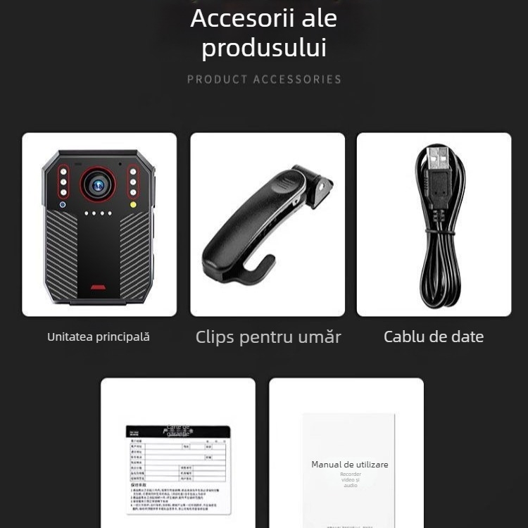 Cameră corporală pentru aplicarea legii cu 4K, rezistență la explozii, autonomie lungă a bateriei, vizionare nocturnă, obiectiv ultra-lat