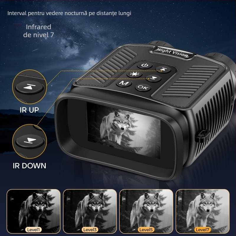 Binoclu cu vedere nocturnă 2.5K, infraroșu, portabil pentru observarea păsărilor, teleskop digital