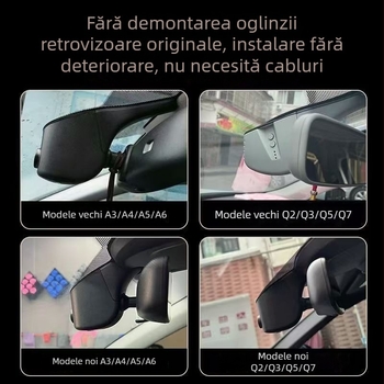 Cameră de bord duală pentru Audi A4L, A3, A6L, Q5, Q3 și Q7, cu monitorizare la distanță 4G și instalare fără cabluri