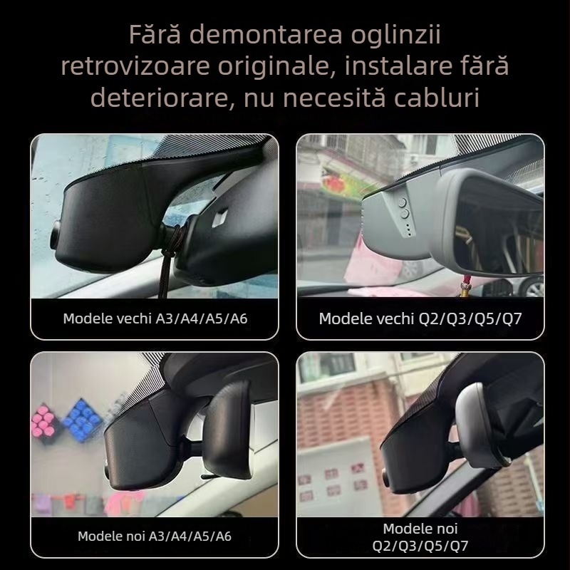 Cameră de bord duală pentru Audi A4L, A3, A6L, Q5, Q3 și Q7, cu monitorizare la distanță 4G și instalare fără cabluri