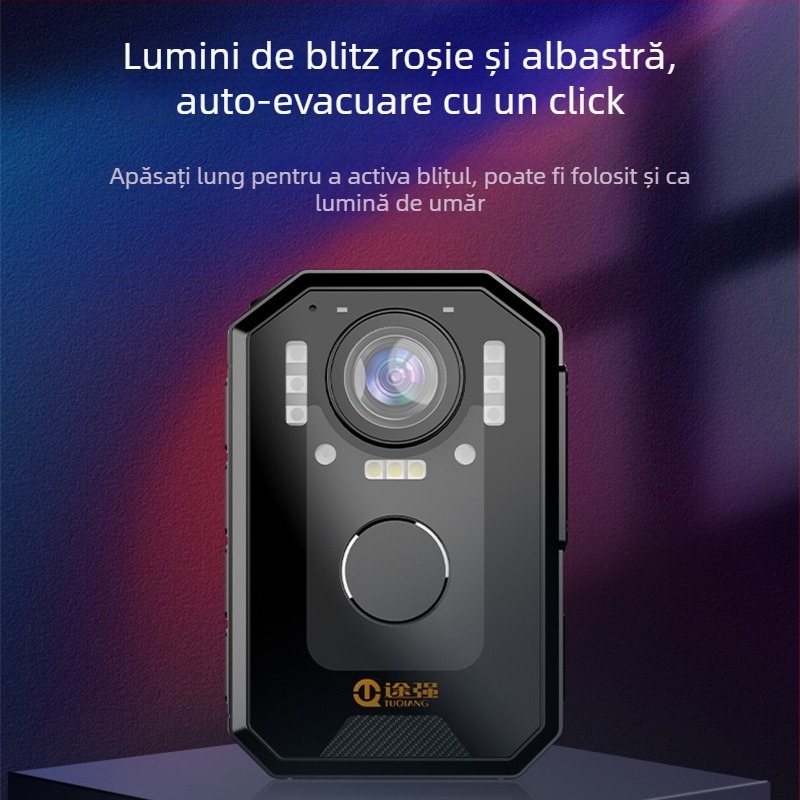 Cameră de corp pentru aplicarea legii — Vedere de noapte HD, 1080p, Zoom optic 10x, senzor CCD, baterie de 8 ore